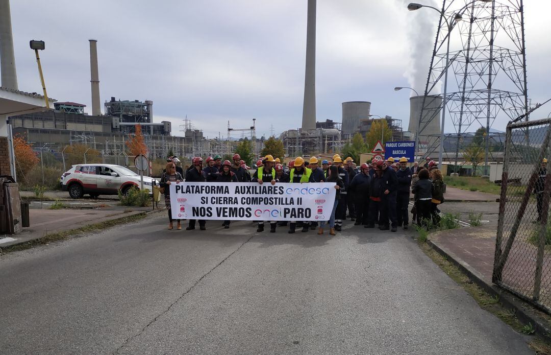 Protesta de las contratas de Endesa en Compostilla