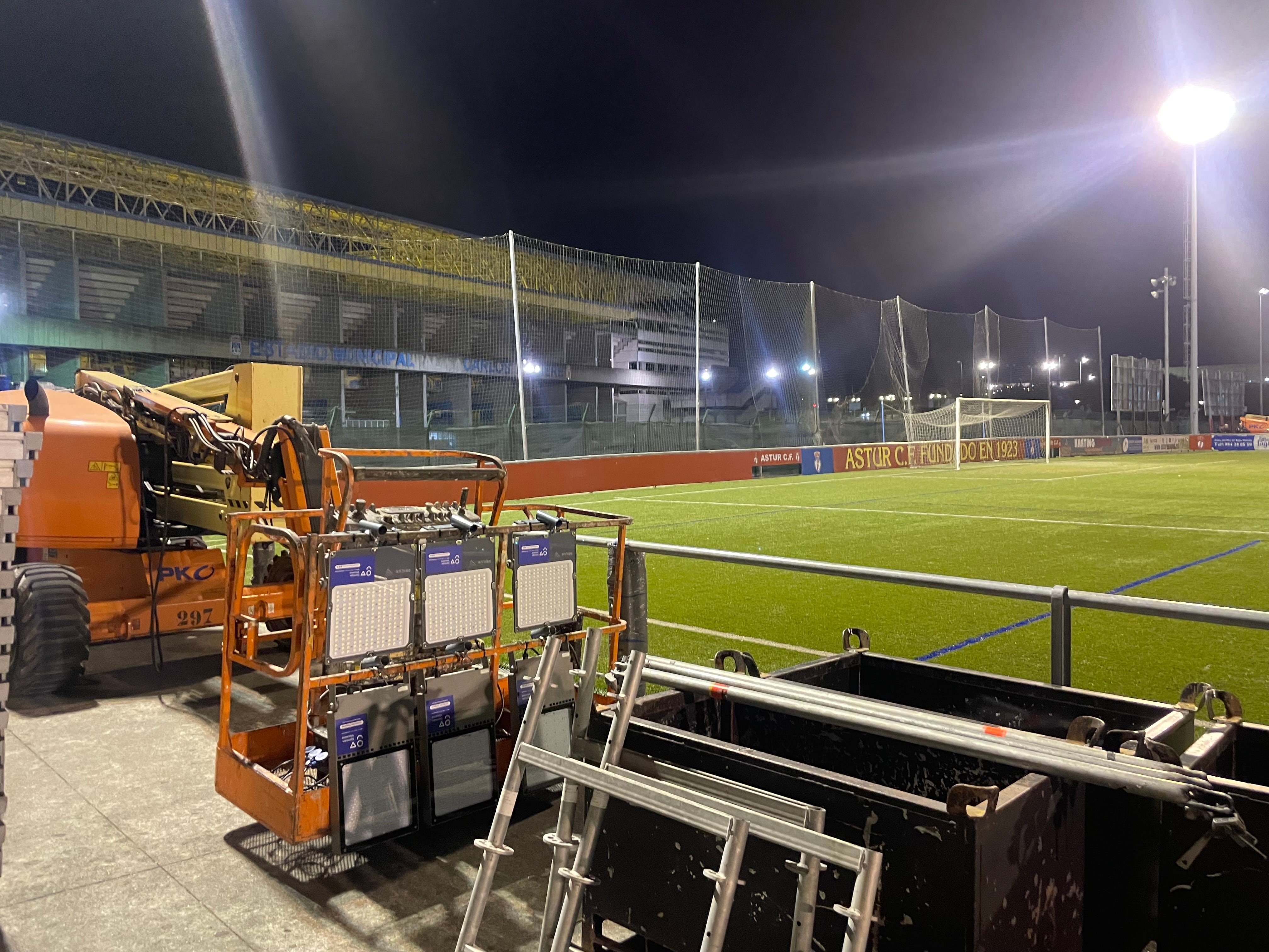 Instalaciones preparada en el Hermanos Llana para acoger la Copa / Radio Asturias