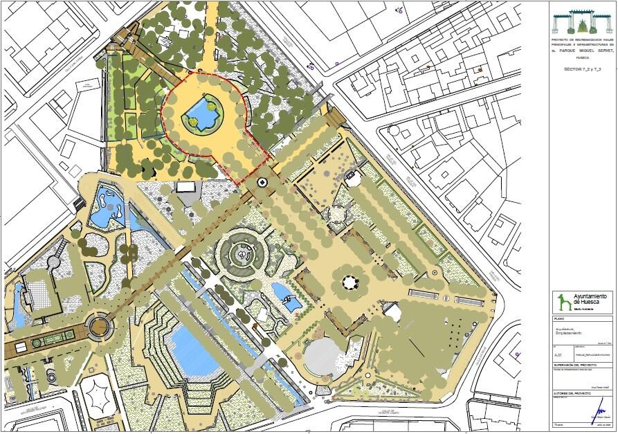 Proyecto de los viales en el Parque Miguel Servet de Huesca