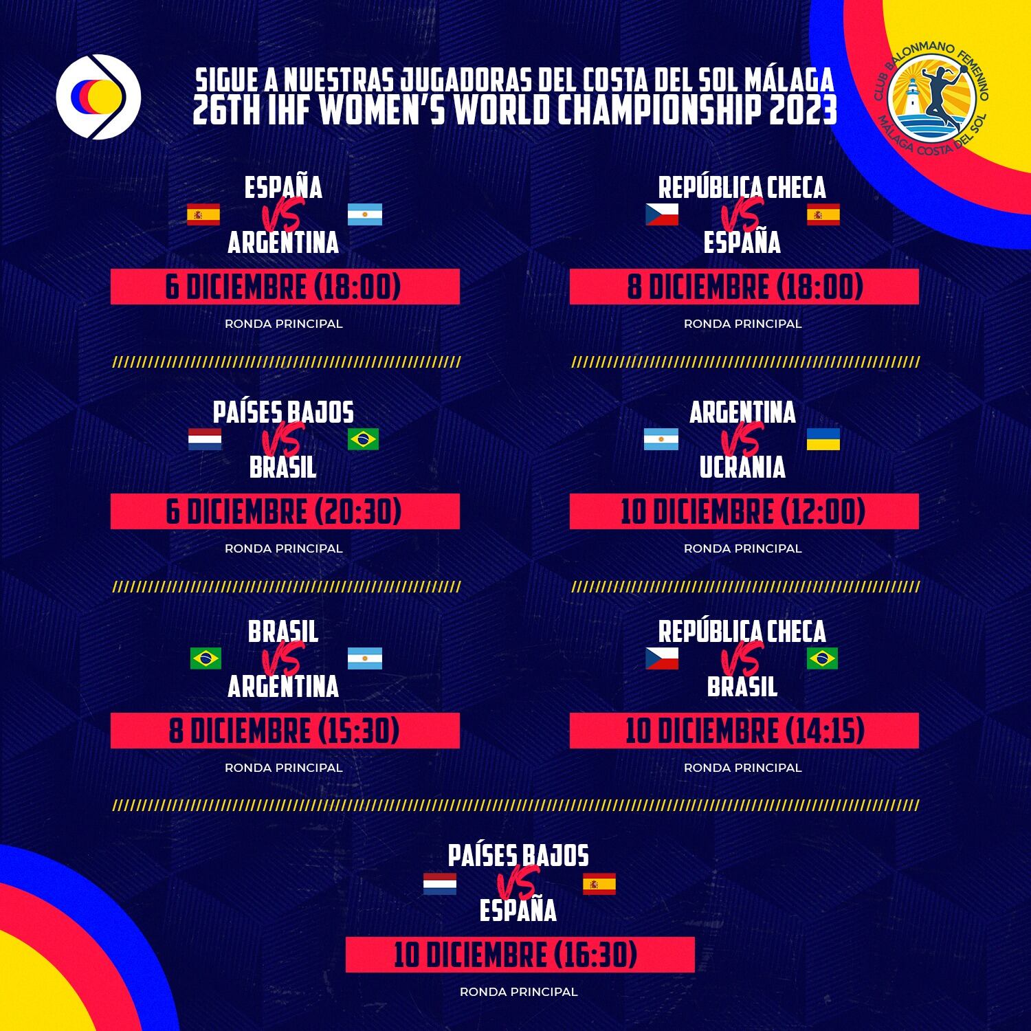 Las fechas de la segunda fase del Mundial para España