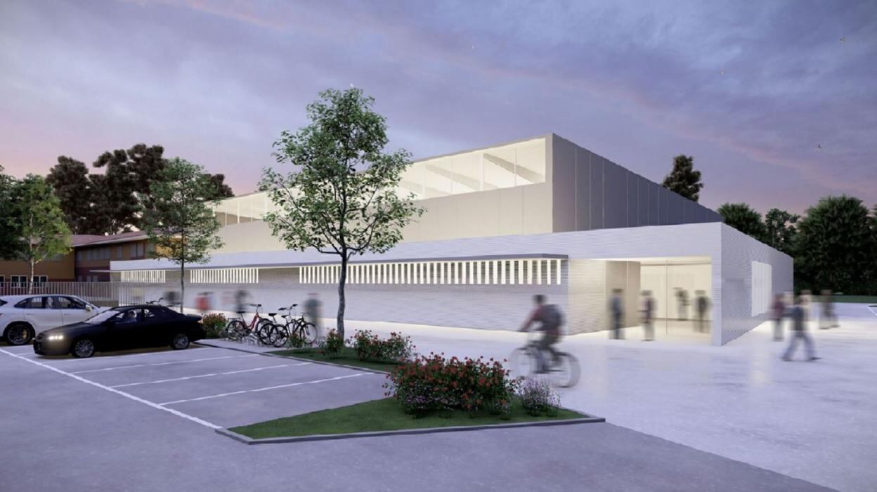 Infografía del tercer polideportivo en Santa Cruz de Bezana.