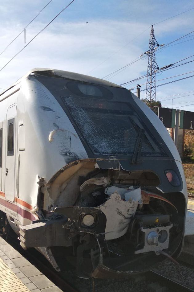 Estado de la máquina del tren siniestrado en Hornachuelos