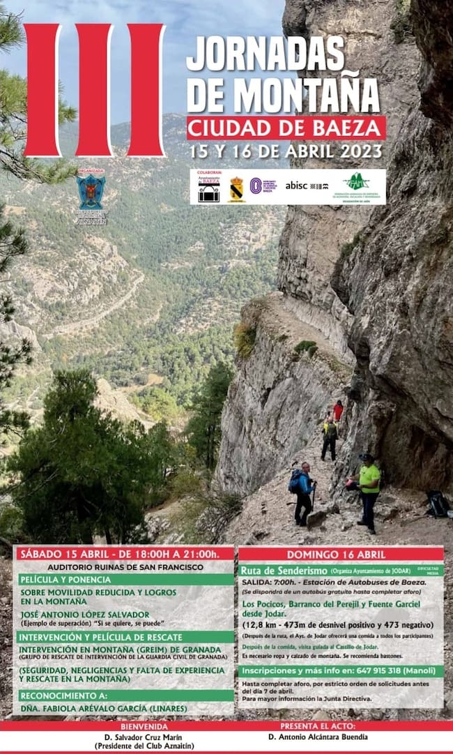 Cartel anunciador de las III Jornadas de Montaña 'Ciudad de Baeza'