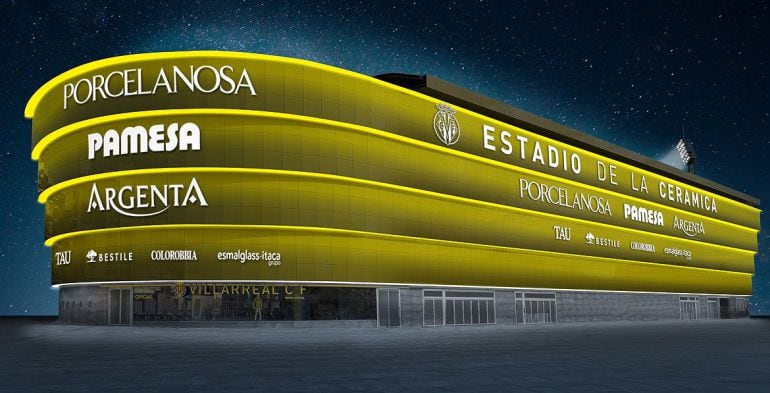 La fachada proyectada para el estadio del Villarreal