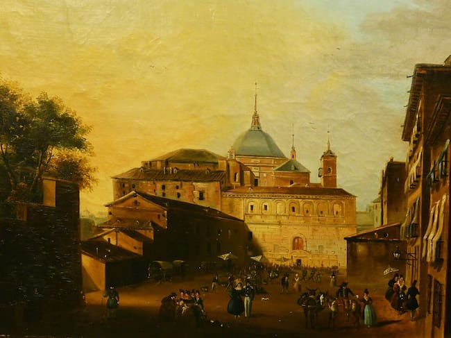 'Plaza de la Paja', José María Avrial, ca. 1838, óleo sobre lienzo, Museo de Historia de Madrid