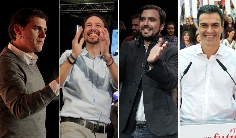 Rivera, Iglesias, Garzón y Sánchez