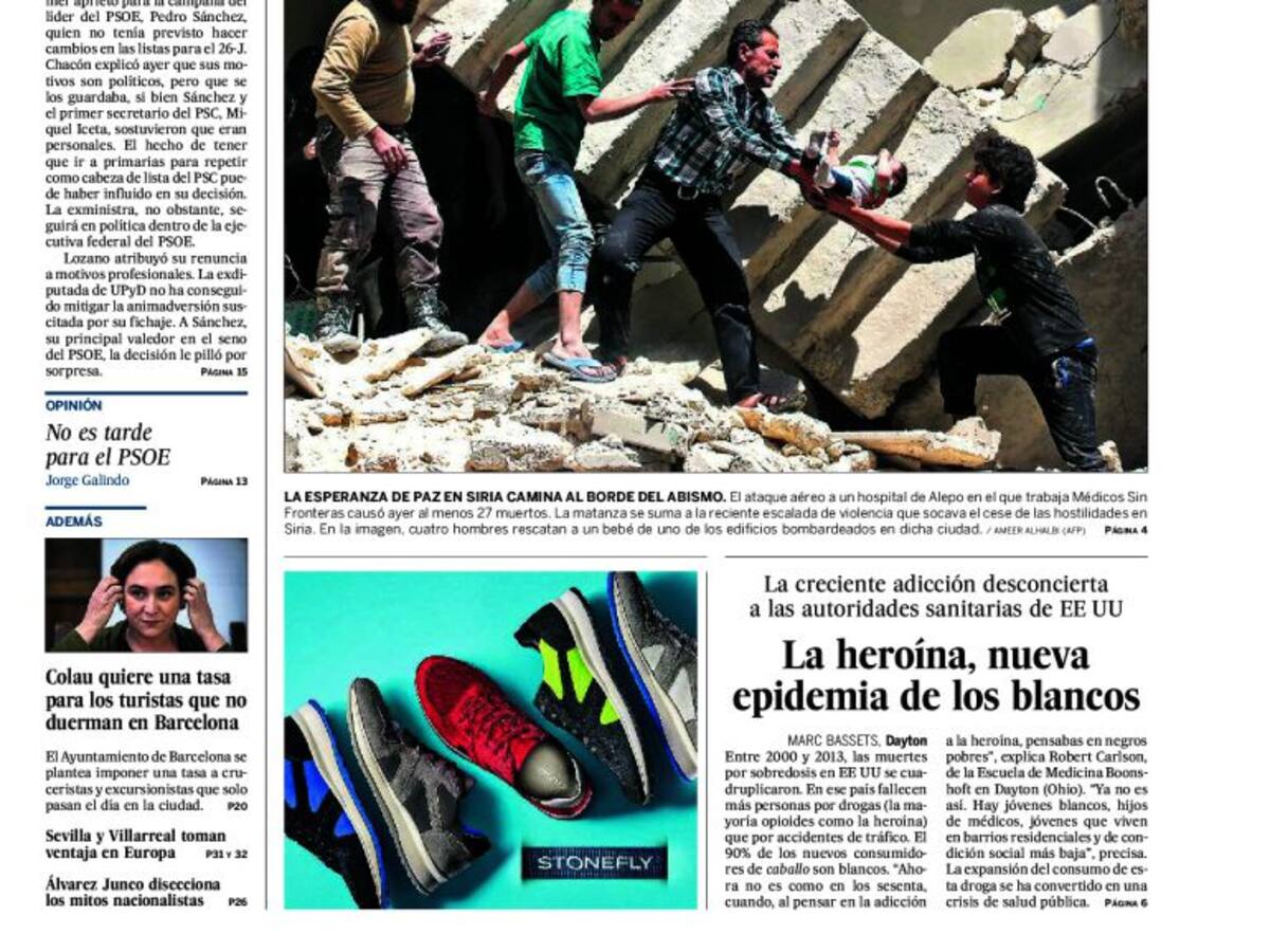 Portadas periódicos 29 de abril de 2016