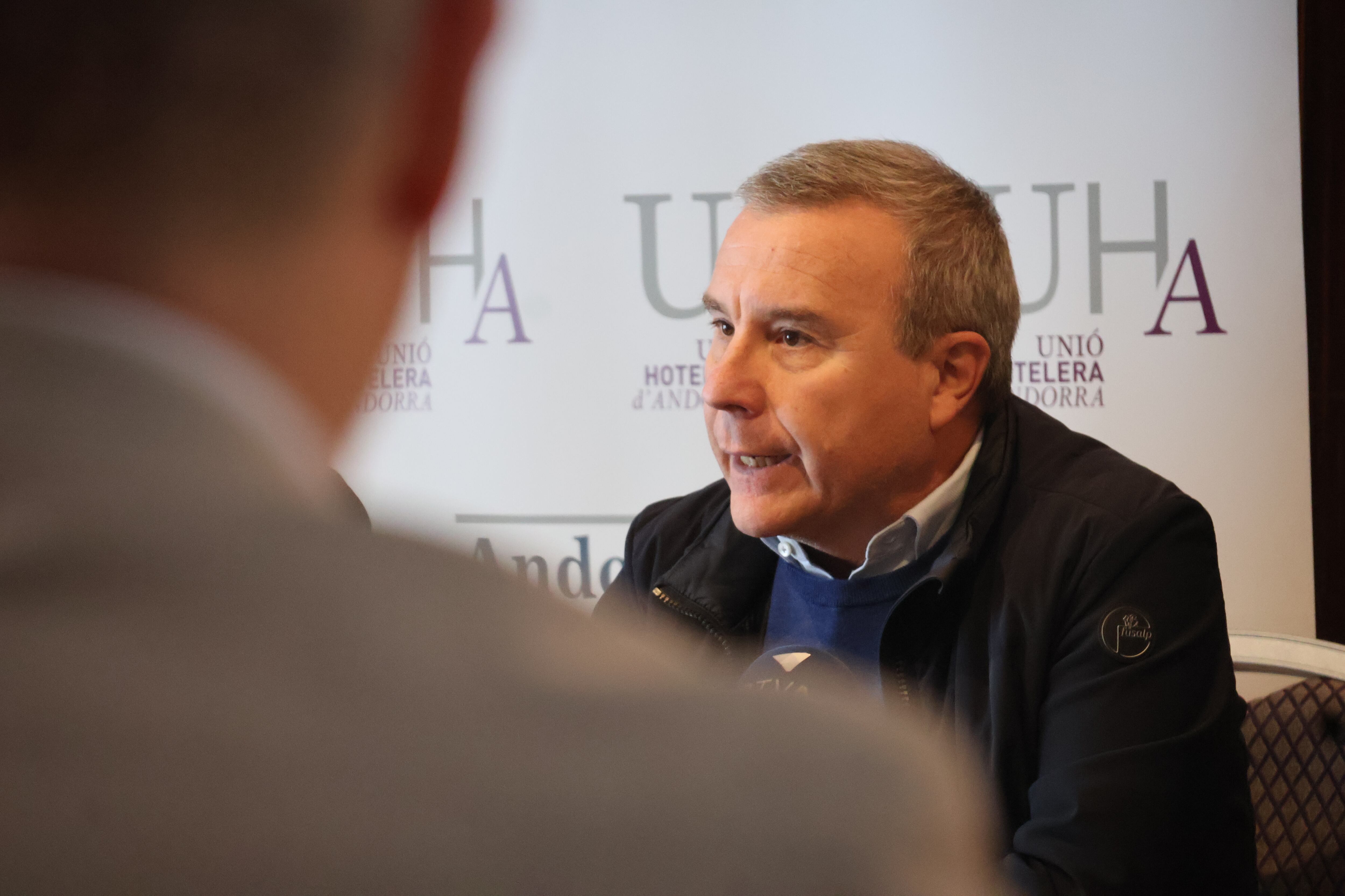 El president de la Unió Hotelera, Jordi París, durant la presentació de les jornades Andorra a Taula