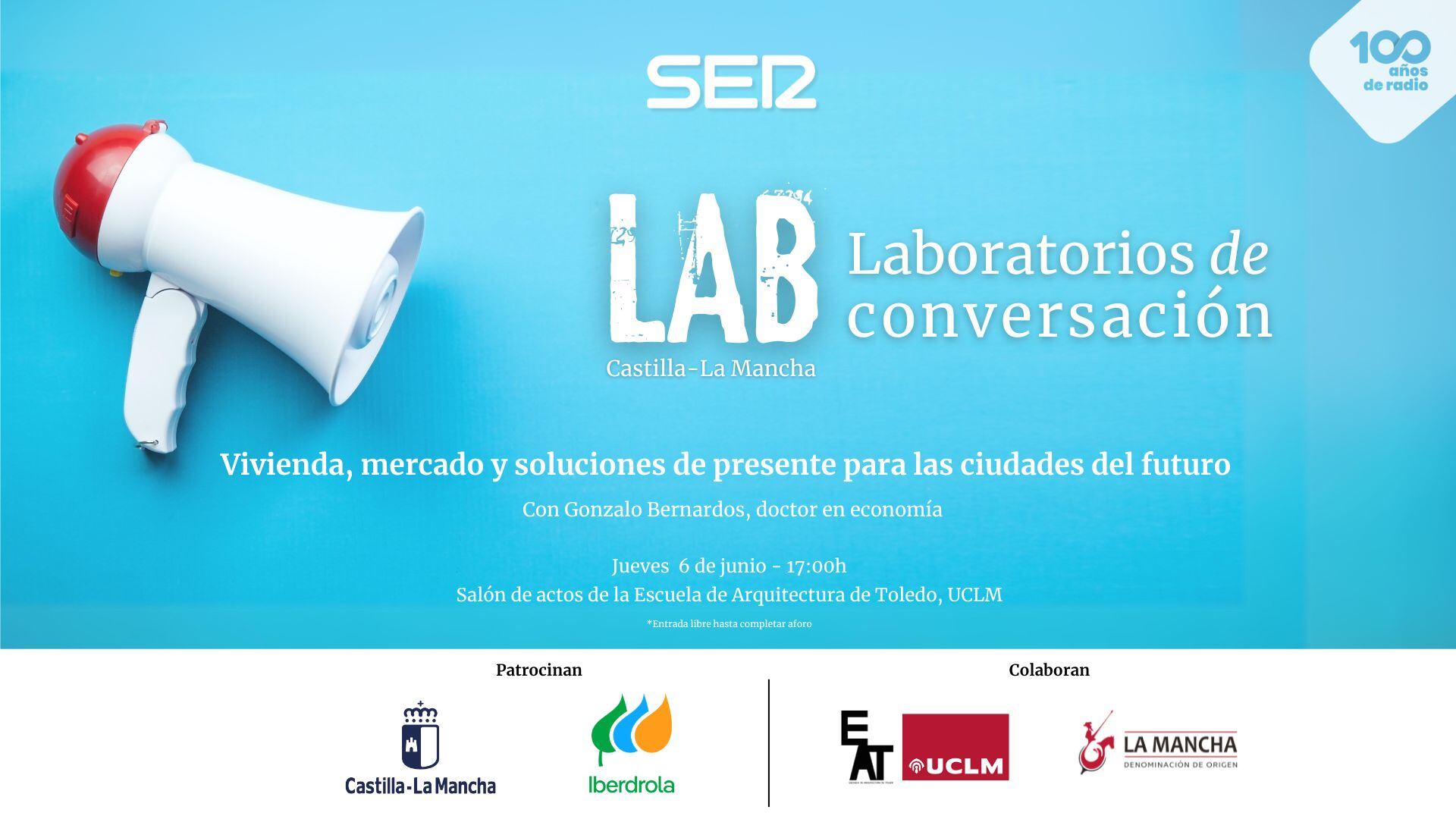 Cartel anunciador de los 'Laboratorios de conversación' de Toledo