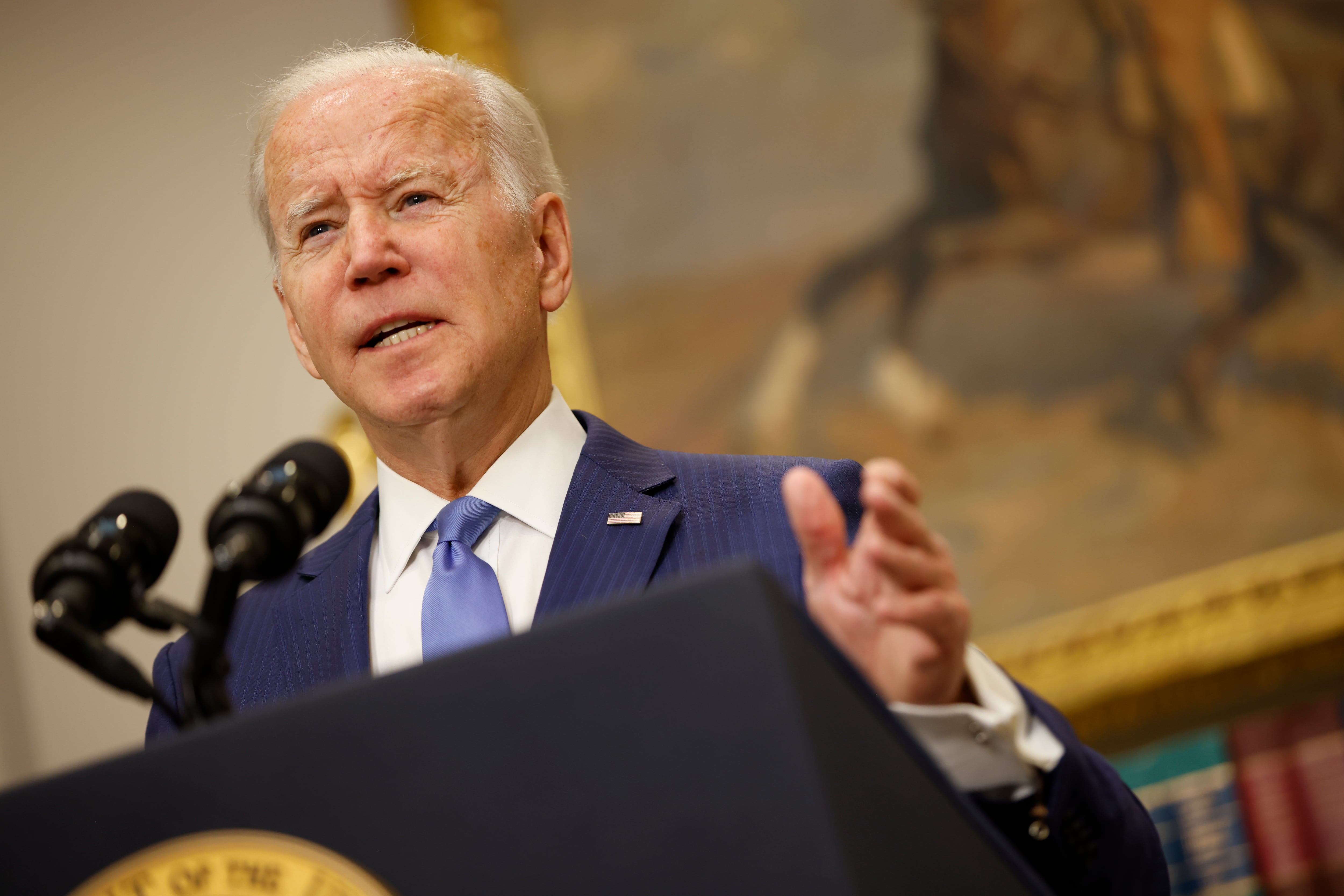 El presidente de EEUU, Joe Biden, durante su discurso en la Casa Blanca