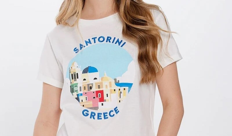 Camiseta Catedral de Cádiz que Springfield sitúa en Santorini