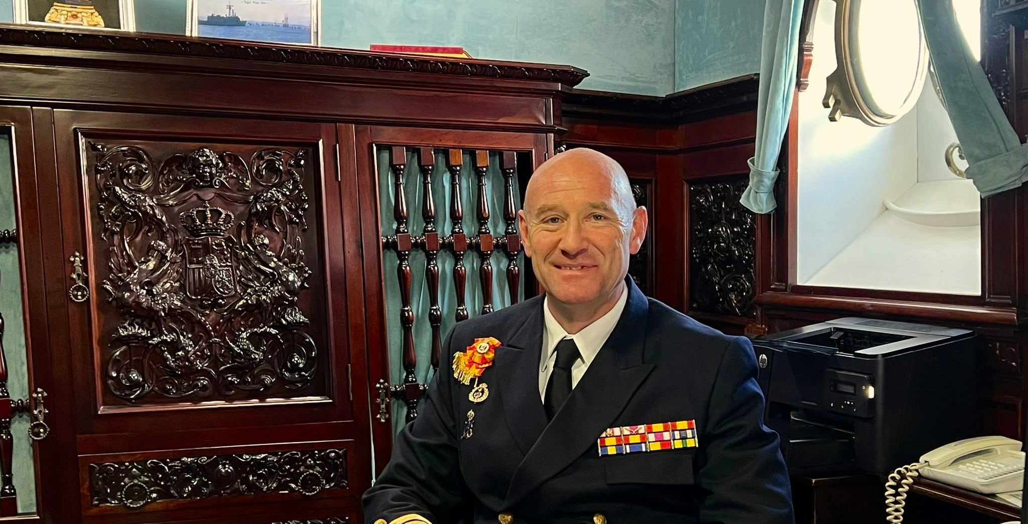 Capitán de navío Manuel García Ruiz, comandante del buque escuela de la Armada, Juan Sebastián Elcano