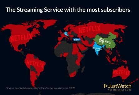 Mapa de datos de las plataformas de JusWatch