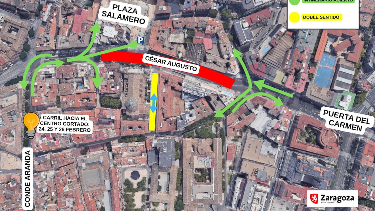 Obras en César Augusto: estas son las líneas de bus y los accesos que cambian desde este lunes