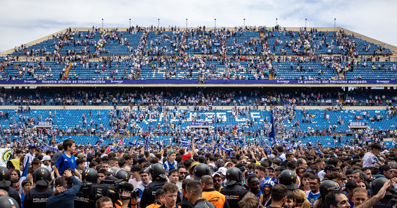 El Rico Pérez el 5 de mayo cuando el Hércules ascendió frente al Lleida. (Imagen de Archivo) Foto: Hércules CF