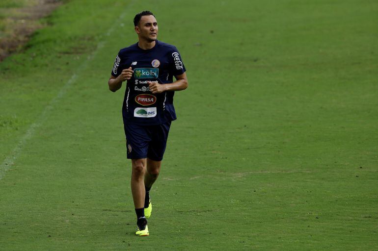 Keylor, en un entrenamiento con Costa Rica