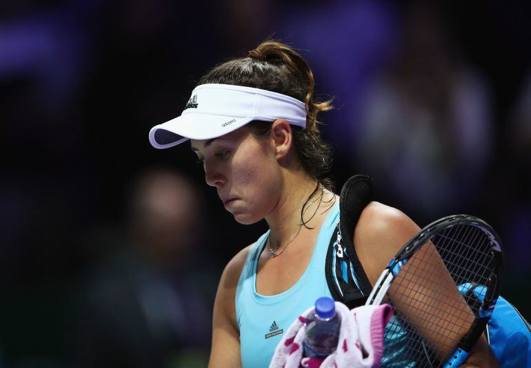 Garbine Muguruza durante el partido de la final de la WTA.