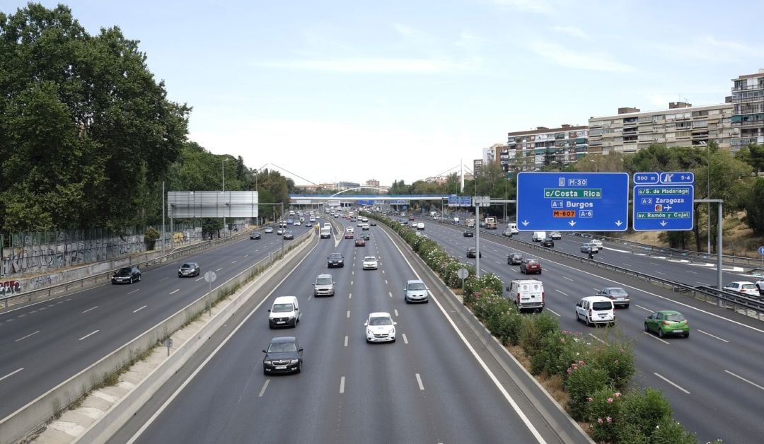 Vistas de la M-30, en Madrid. 