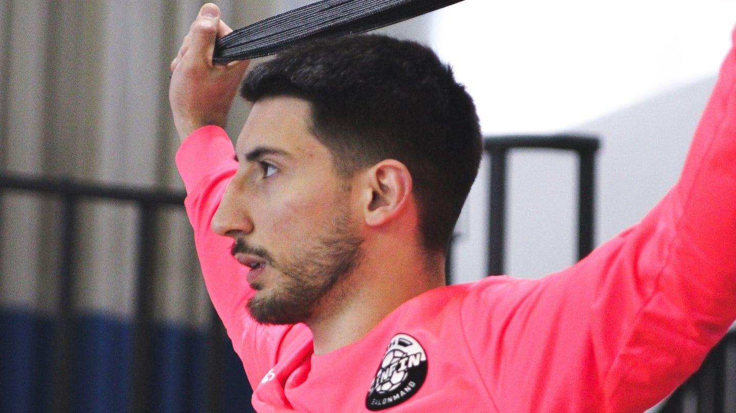 Fede Saud, en un calentamiento.