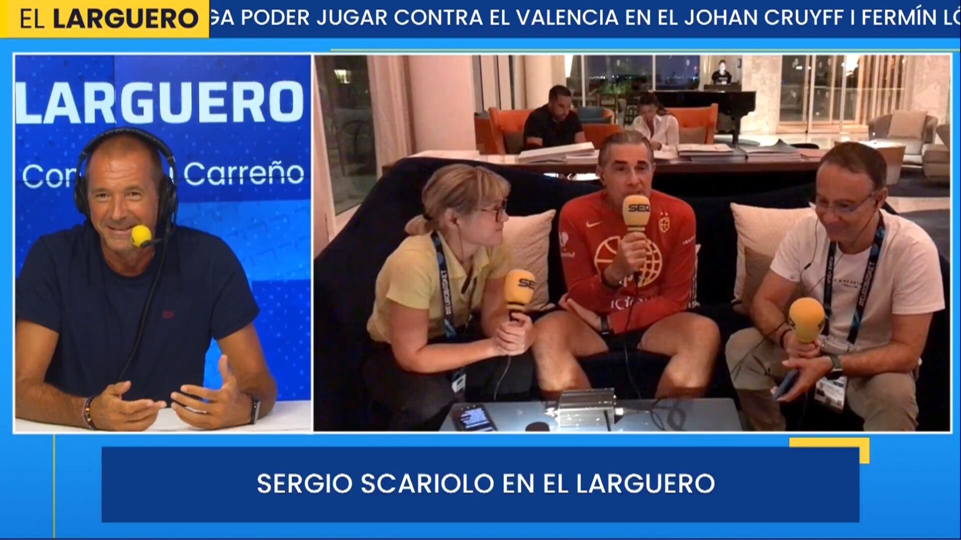 Sergio Scariolo atiende a 'El Larguero' en la víspera del debut de España en el EuroBasket