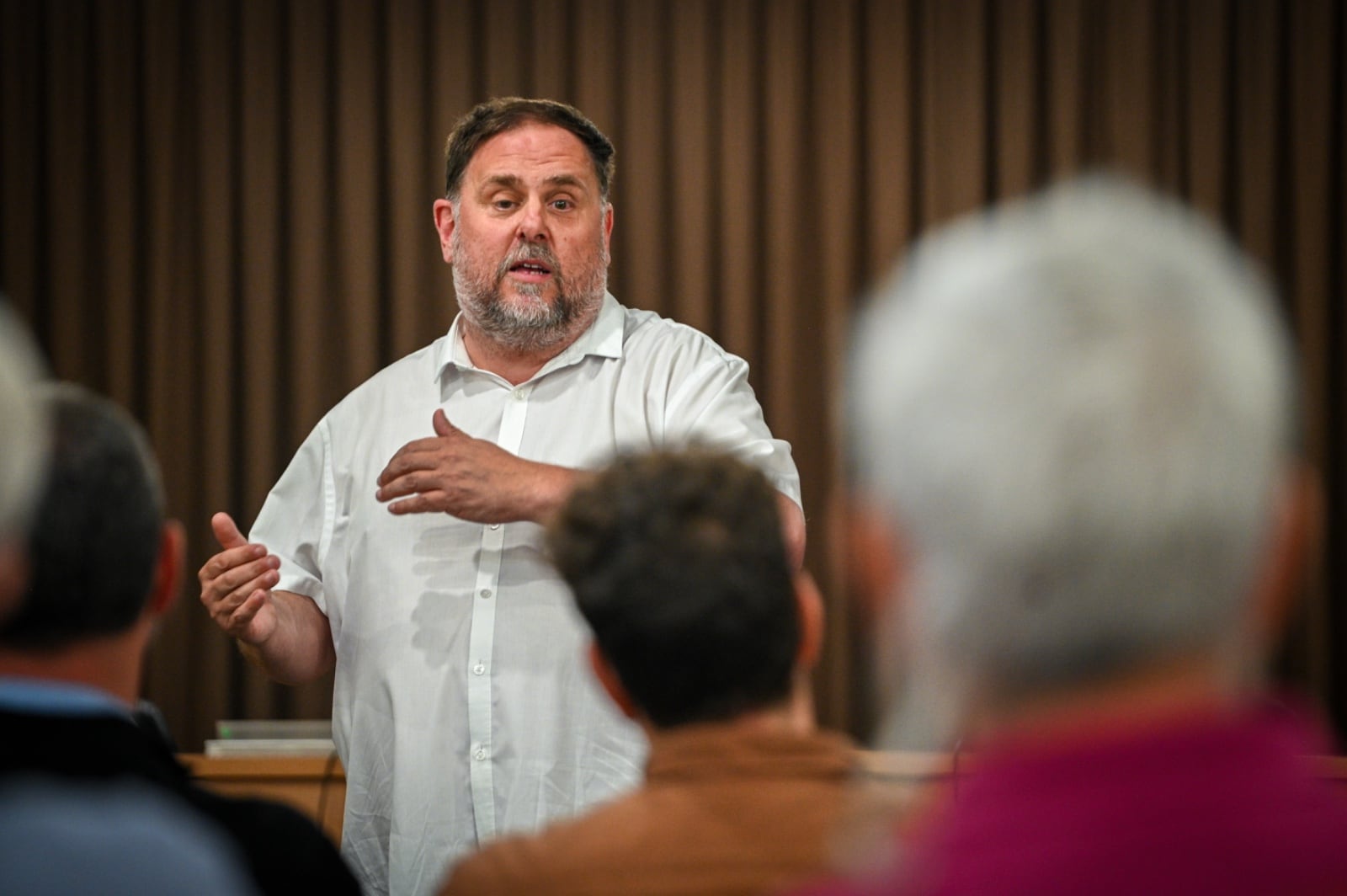 Oriol Junqueras en la trobada amb militància d&#039;ERC a Sabadell