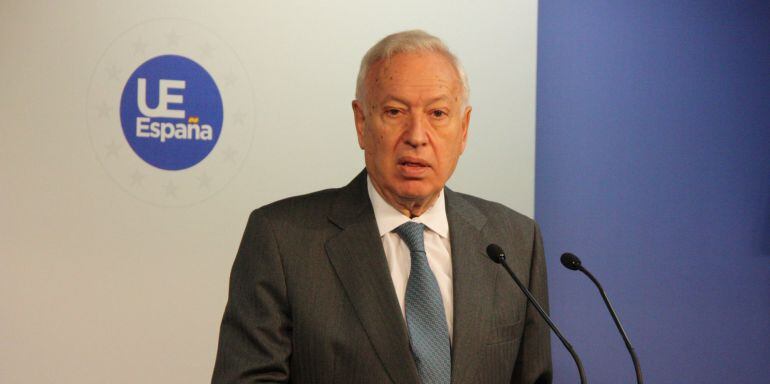 El ministro de Asuntos Exteriores y de Cooperación, José Manuel García-Margallo, este lunes en Bruselas