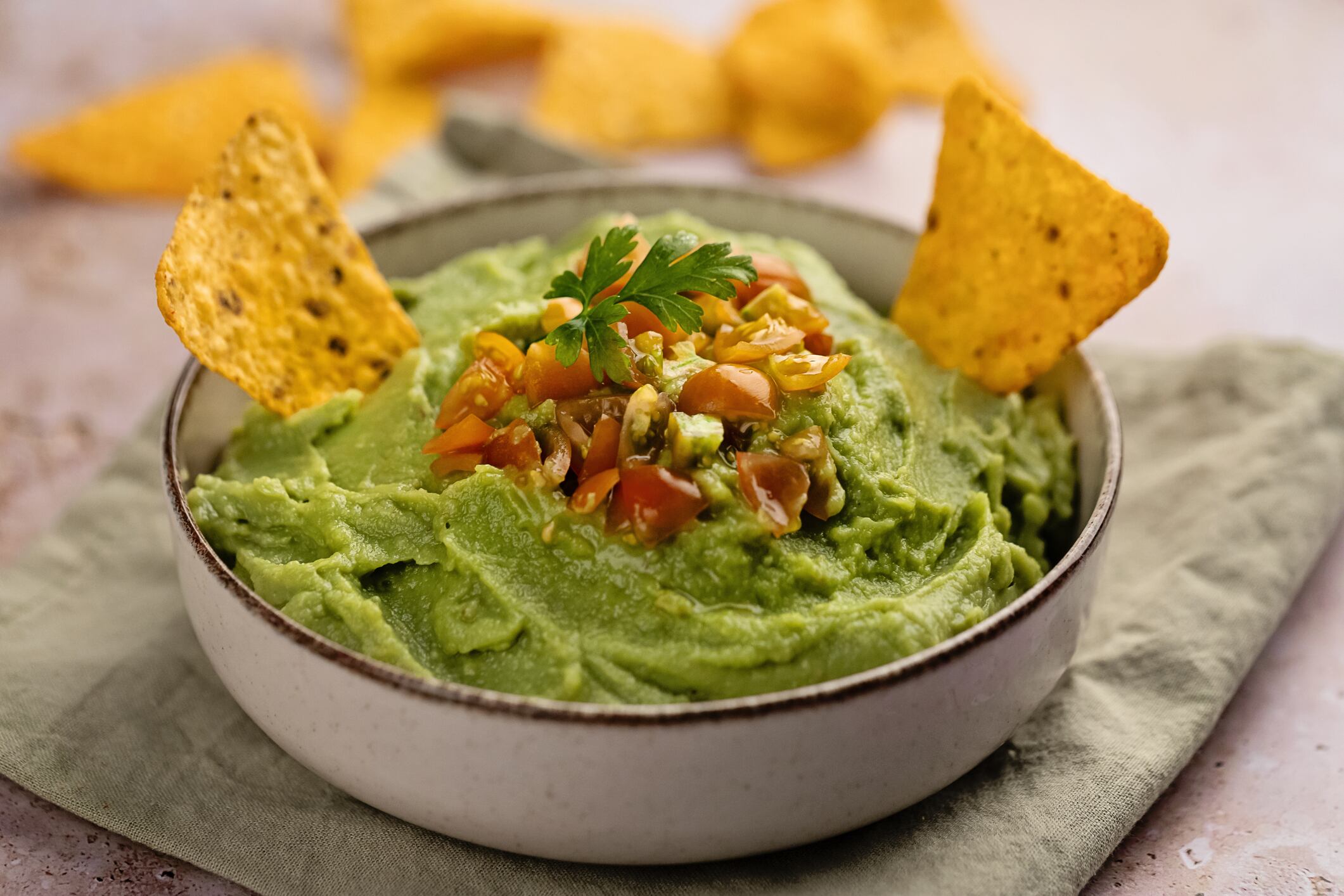 Nachos con guacamole.