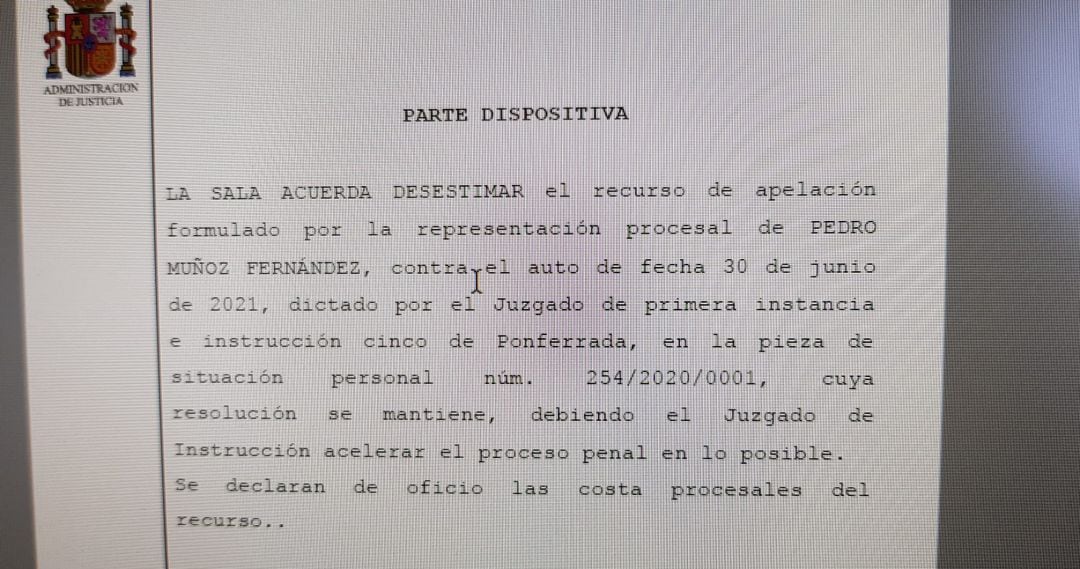 Última resolución de la Audiencia Provincial de León