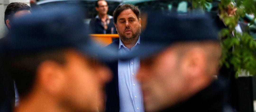 Junqueras a su llegada a la Audiencia Nacional