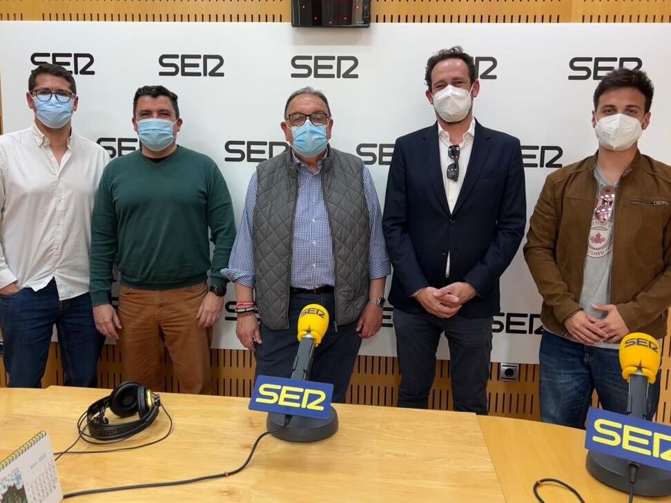 Jose Antonio Sánchez, Txema Almela, Pepe Pallarés, Jorge Fenor y Rubén González en la tertulia futbolera de SER Deportivos Región de Murcia