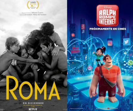 Carteles de &quot;Roma&quot; y &quot;Ralph Rompe Internet&quot;