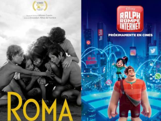 Carteles de "Roma" y "Ralph Rompe Internet"