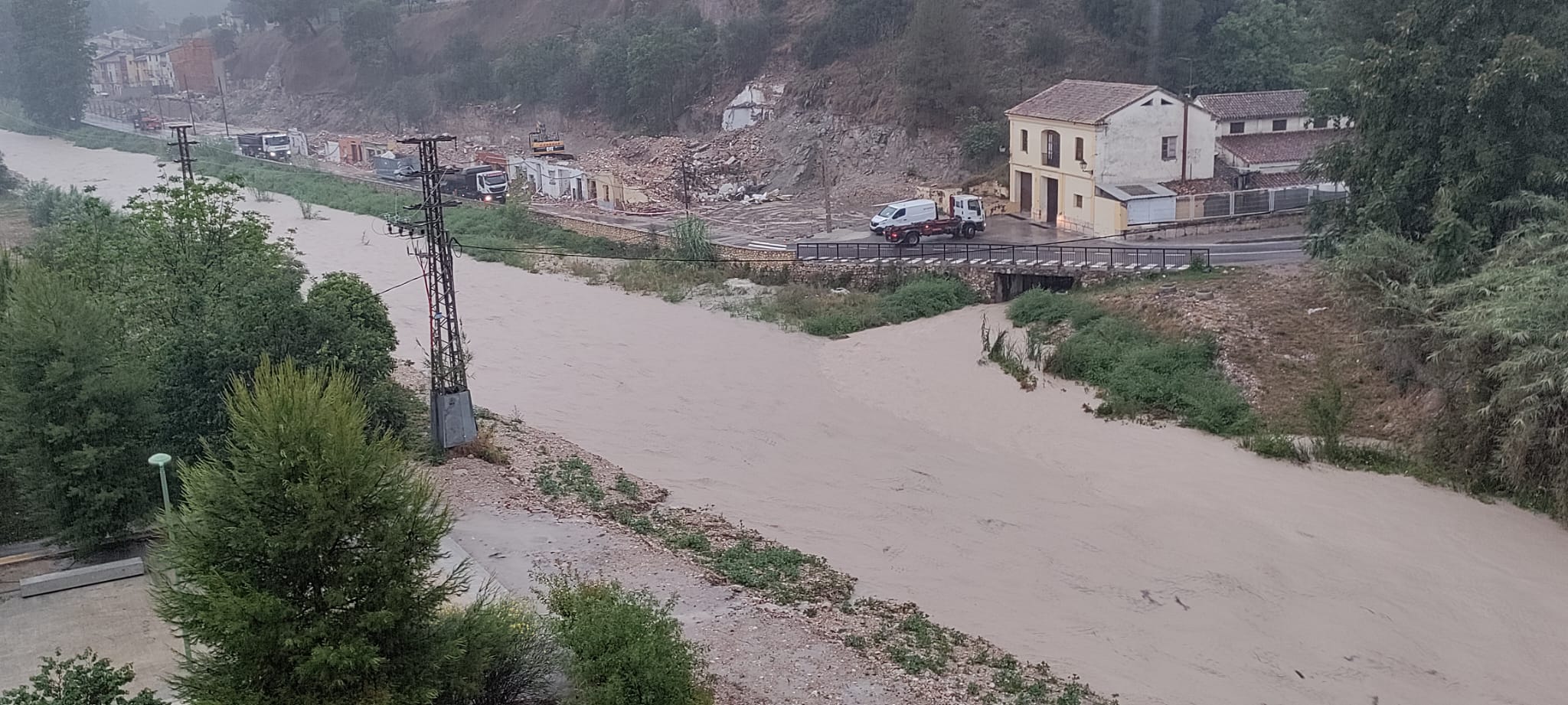 Així baixava el riu Clariano durant el pitjor de les precipitacions