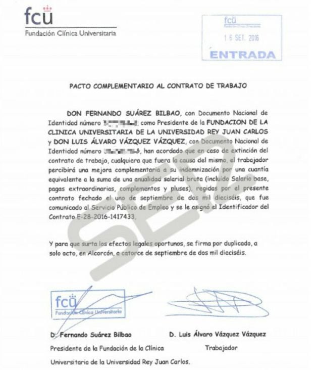 El contrato blindado que el cargo del Ayuntamiento de Móstoles firmó con exrector de la Universidad Rey Juan Carlos, Fernando Suárez