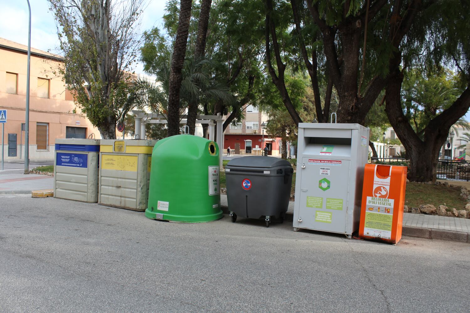 Zonas de reciclaje en Novelda