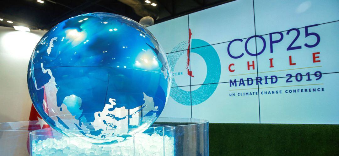 Interior de uno de los pabellones de la 25 Conferencia de las Partes del Convenio Marco de Naciones Unidas sobre Cambio Climático (COP)