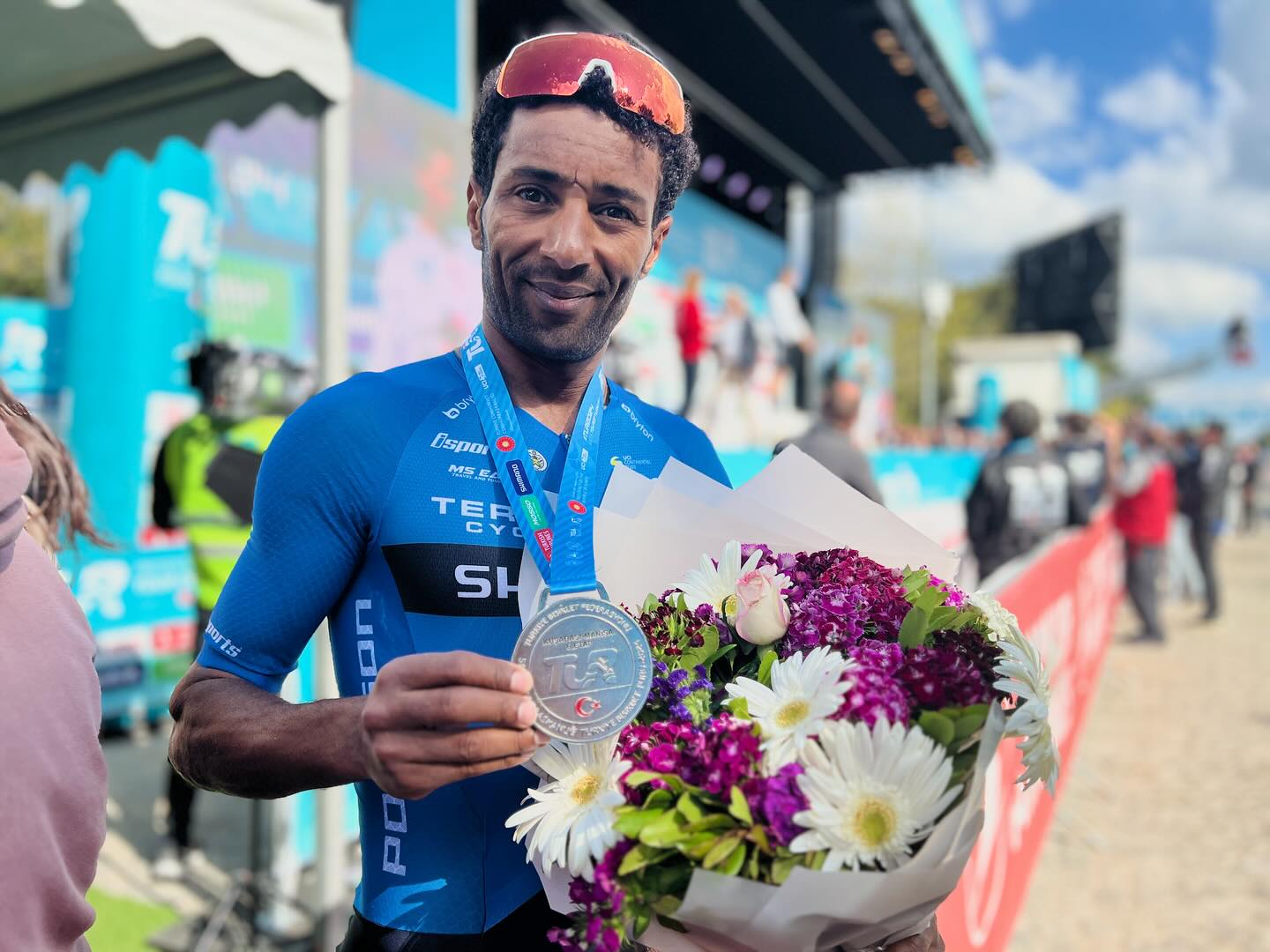 Merhawi Kudus logró el subcampeonato en el Tour de Turquía de este año 2024. / Foto: Terengganu Cycling Team