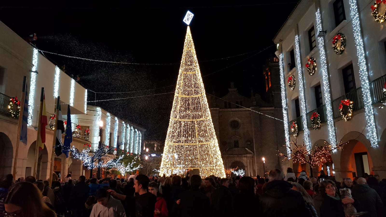 Plaza de España de Villanueva de la Serena el pasado año