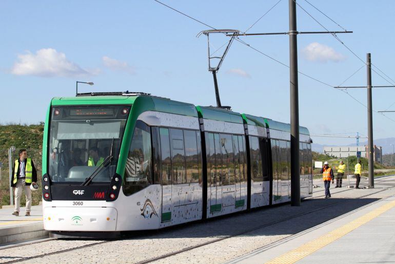 Metro de Málaga en su tramo en superficie