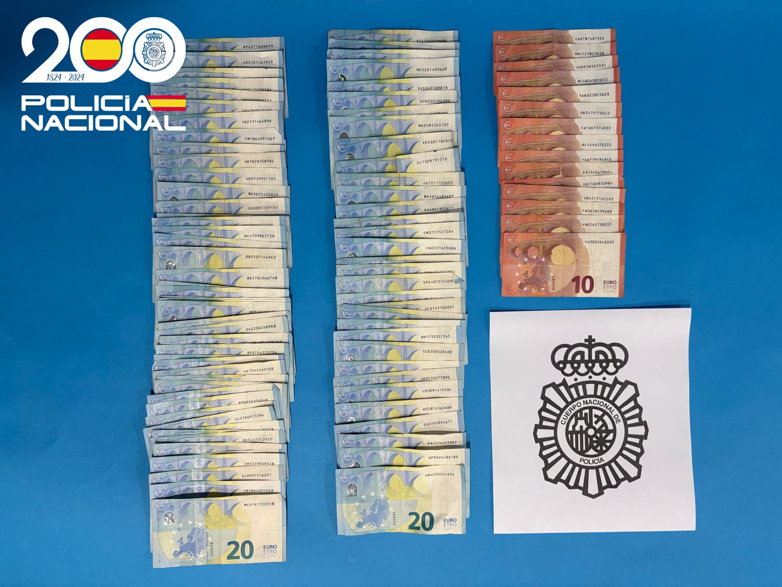 Billetes &quot;caídos del cielo&quot; recuperados por la Policía Nacional en Aranda