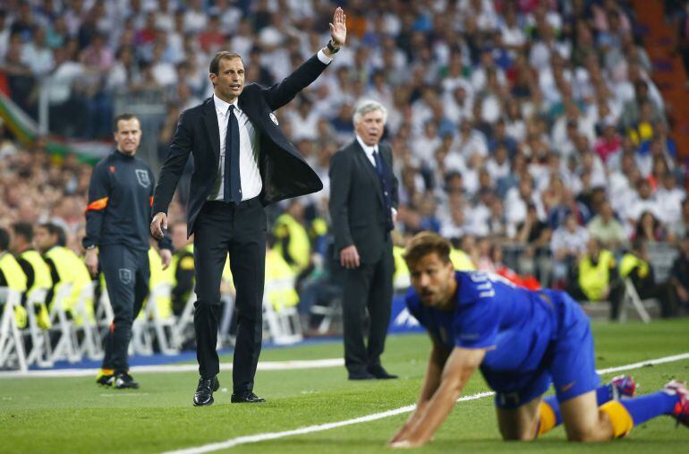 Massimiliano Allegri, durante el partido del Bernabéu ante el Real Madrid.