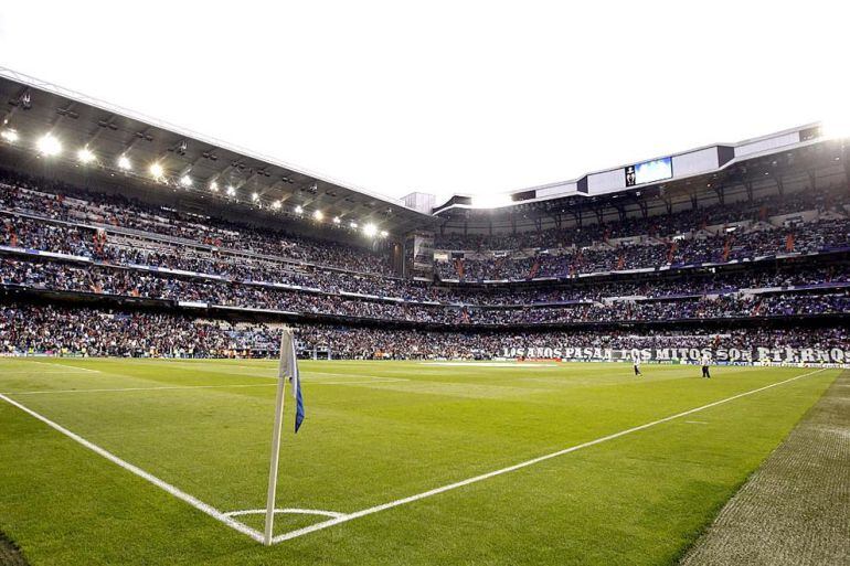 Vista desde una esquina del estadio Santiago Bernabéu