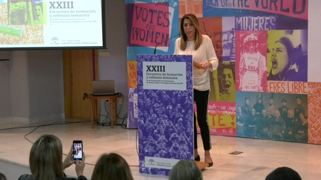 Susana Díaz en su discurso en la vigésimo tercera edición de las jornadas de reflexión feminista de Baeza