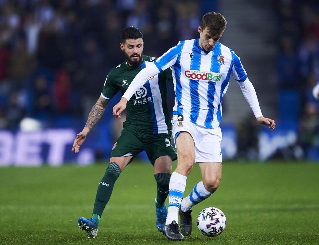Llorente conduce un balón en la anterior eliminatoria
