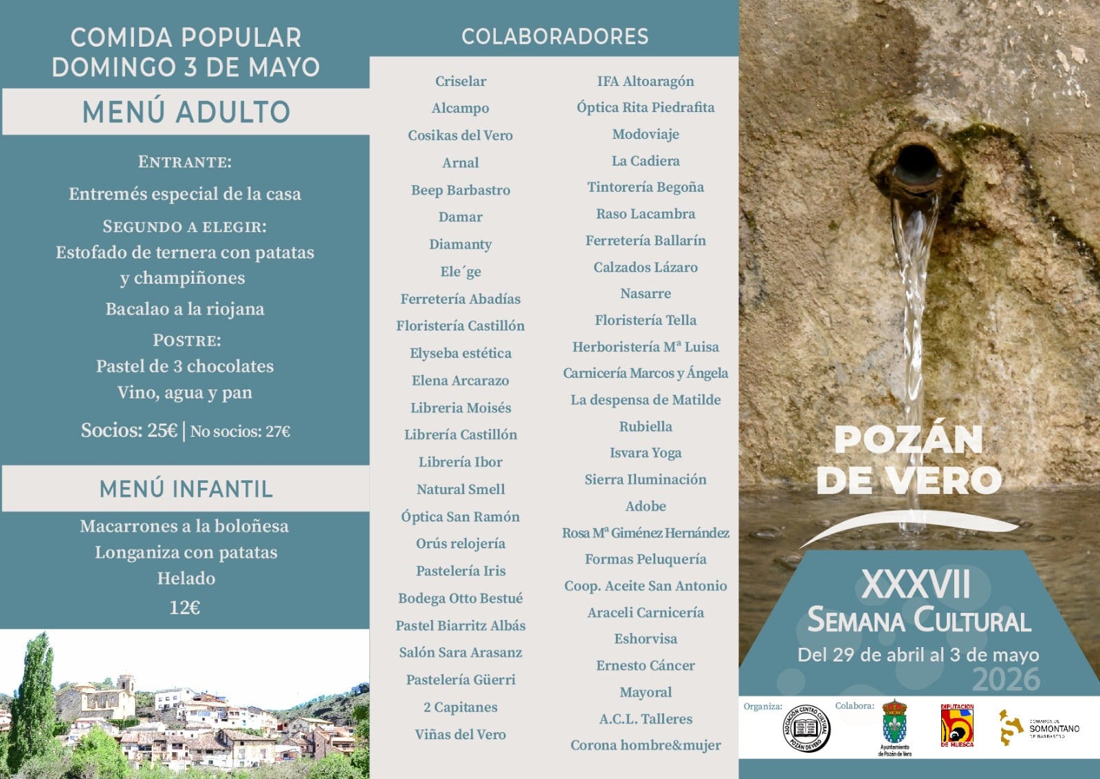 Programación en Pozán de Vero por la Semana Cultural de 2026