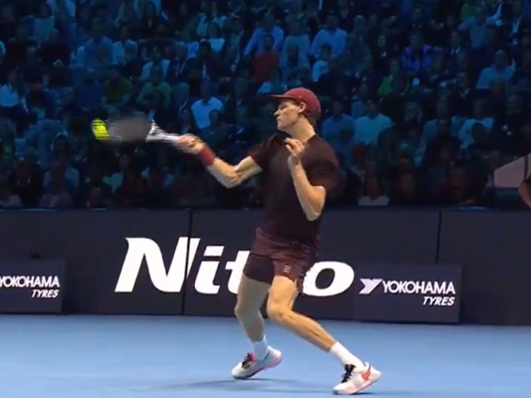 Jannik Sinner, en la final de las ATP Finals frente a Carlos Alcaraz