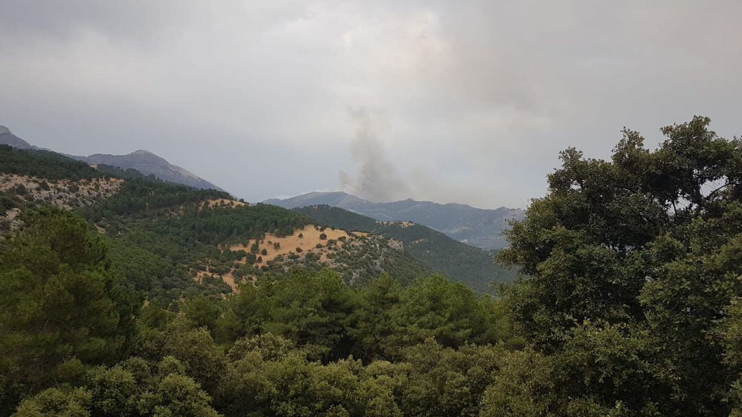 Avanza el incendio declarado ayer tarde en el Parque Natural de Cazorla, Segura y las Villas, en el Paraje del Caballo de Quesada