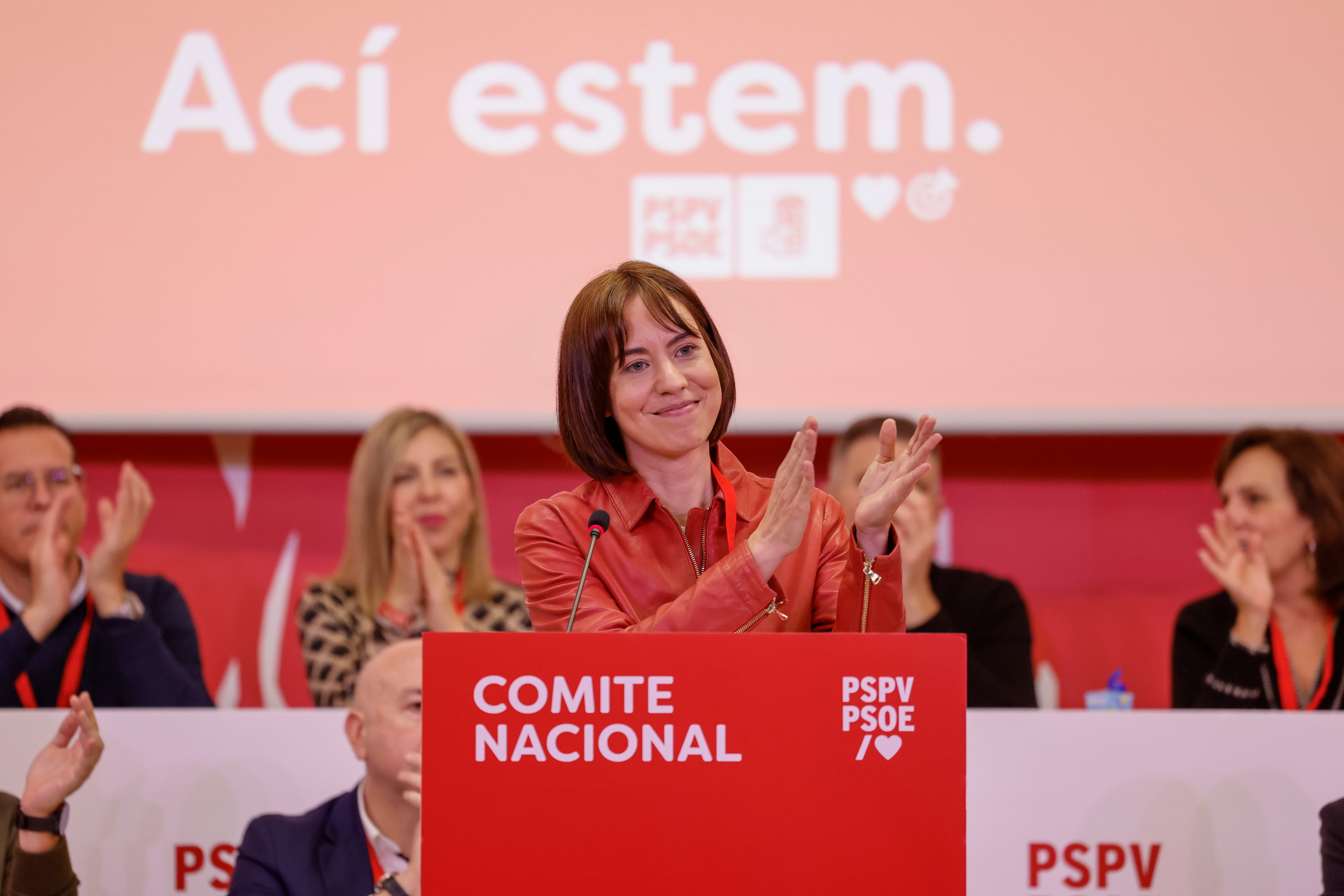 La secretaria general del PSPV-PSOE y ministra de Ciencia y Universidades, Diana Morant, interviene en el Consell Nacional del PSPV-PSOE, en Valencia.