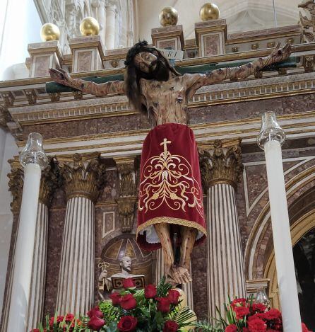 Imagen que procesiona la cofradía de las Siete Palabras y del Santísimo Cristo de Burgos