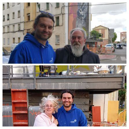 El autor del mural recibe estos días visitas de otros artistas, como Néstor Sanmiguel y Ángela Gavilán